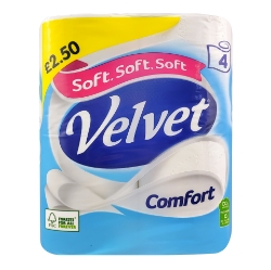 Picture of VELVET COMFORT 2ply TOILET ROLL - WHITE pm2.59