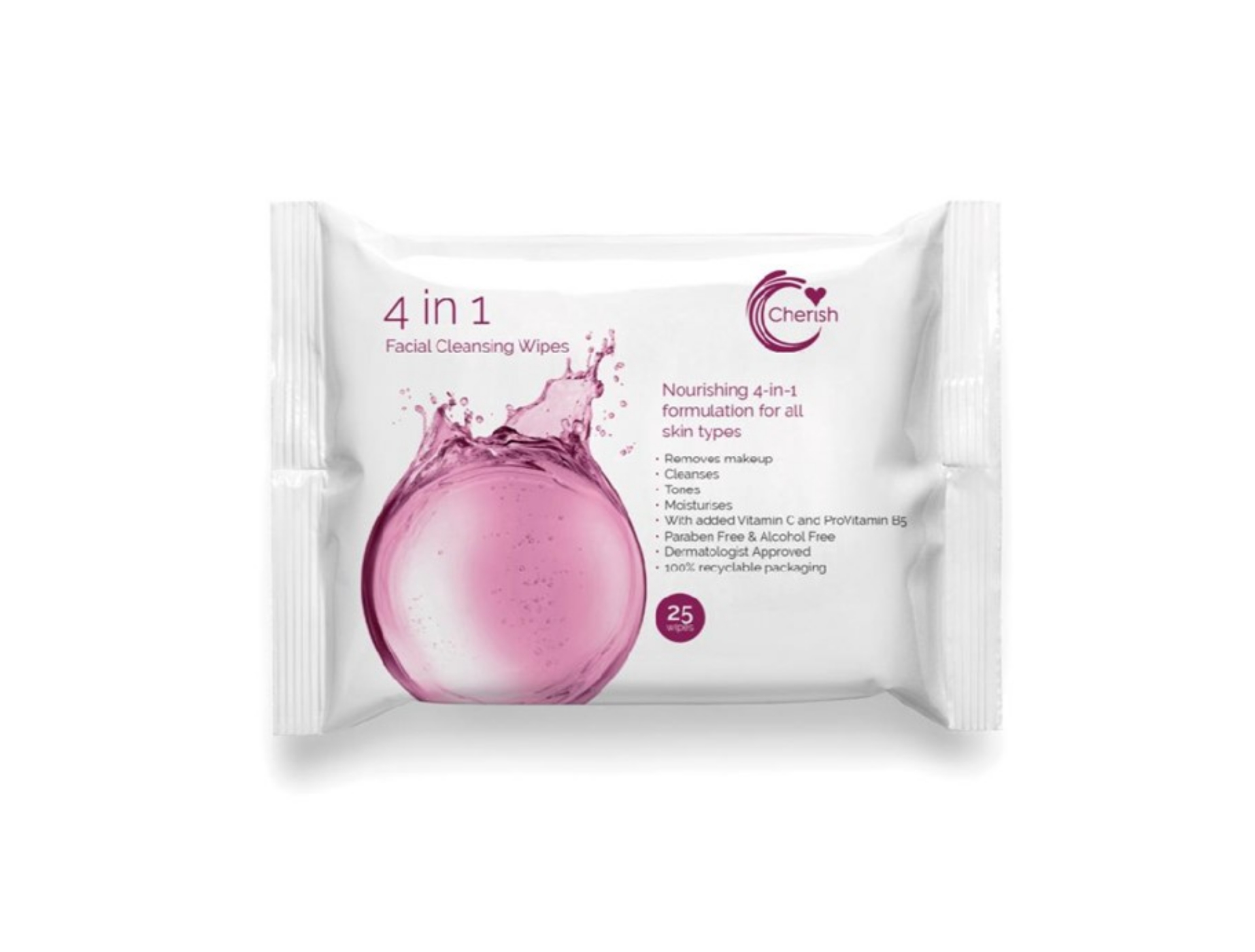 Picture of CHERISH - 4 IN 1 FACIAL CLEANSING WIPES (WWCHF4)